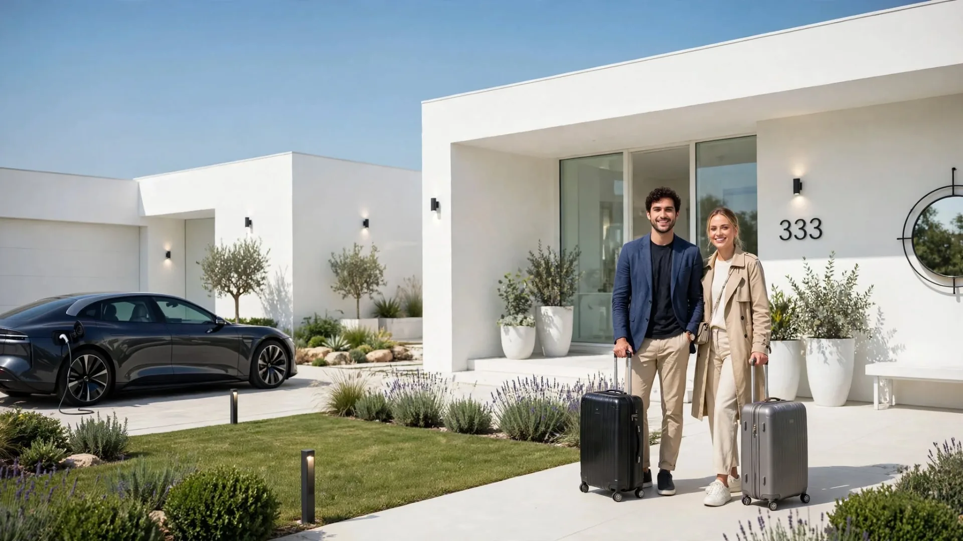 Pareja disfrutando la estabilidad financiera